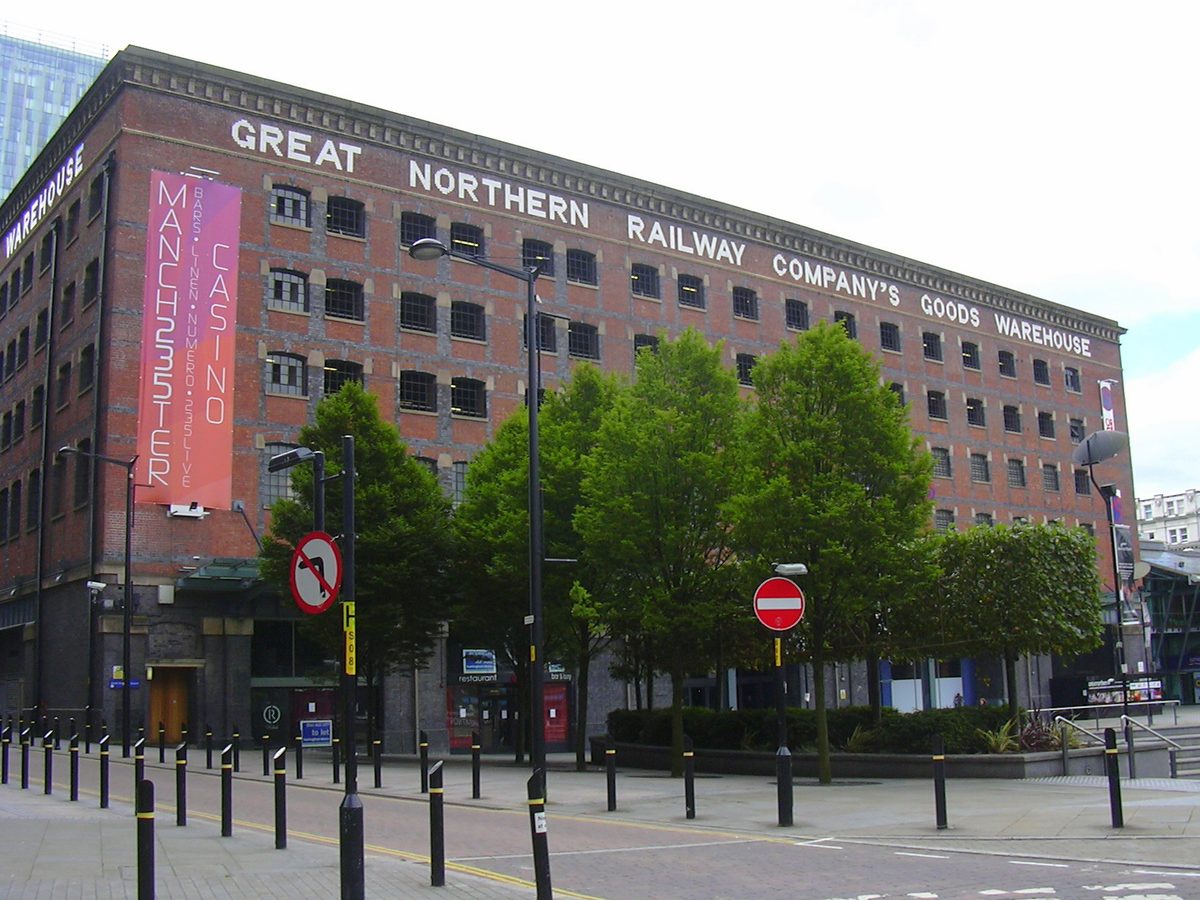 The Great Northern Warehouse in Manchester, a red-brick former railway goods warehouse